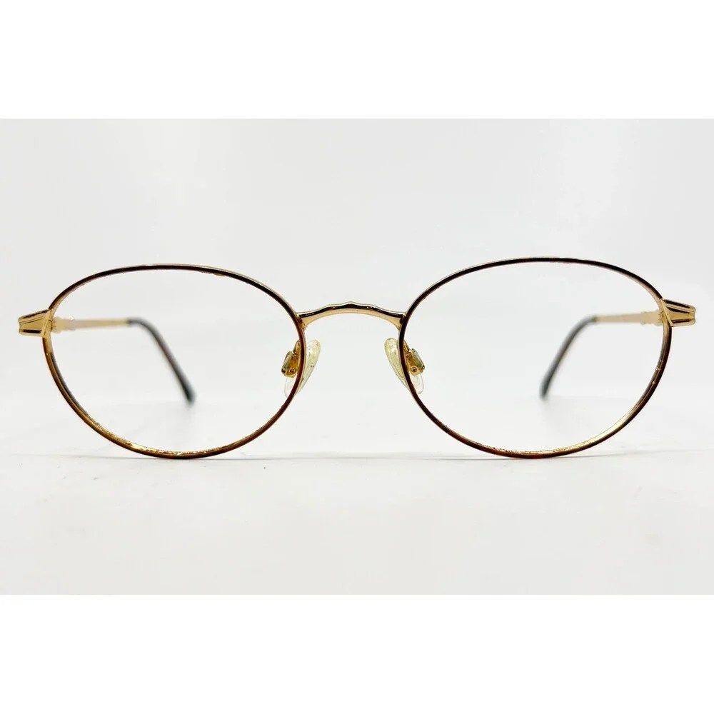 Anne Klein 6001 K1047 Gold Oval Eyeglasses 52-19-135 Women Made in Italy